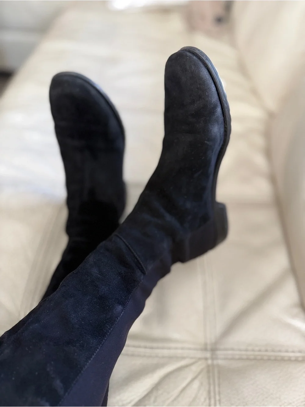 Stuart Weitzman Black Over-the-Knee Suede Boots